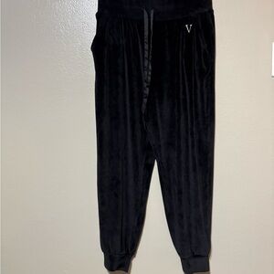 Women’s Victoria’ Secret Black Velvet Joggers Size M